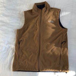 North face fleece vest tan